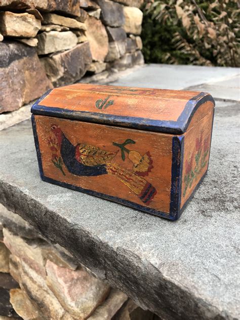 Wooden Lid Metal Box 